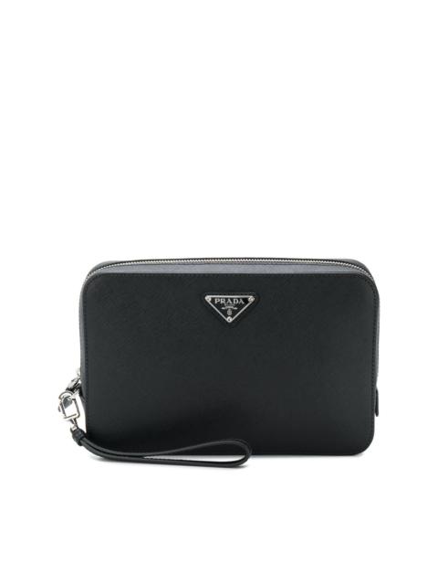 Prada structured logo pouch