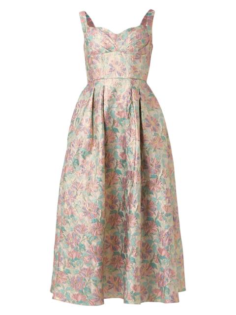 Shoshanna Women's Ophelia Brocade Midi-Dress - Metallic Multi