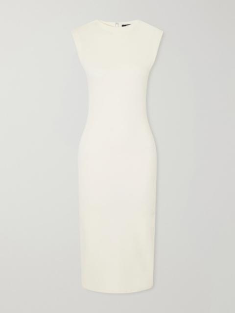 JACQUEMUS La Robe Alba crepe midi dress Off-white