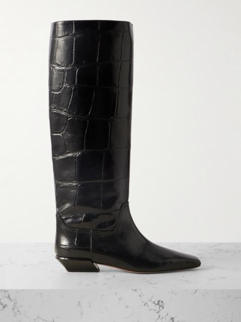 PARIS TEXAS Bettina Croc-effect Leather Boots
