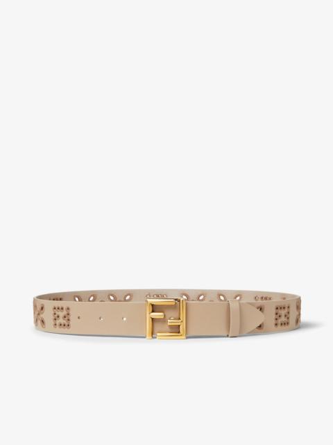 FENDI FF Belt Dove gray leather belt