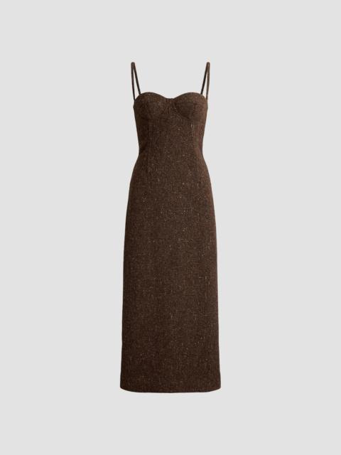 Ralph Lauren Women's Jocey Wool-Cashmere Blend Sheath Midi Dress - Brown