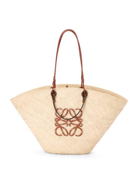 Loewe Large Anagram Basket bag in iraca palm and calfskin