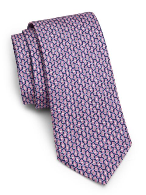 Canali Men's Geometric Silk Tie - Pink