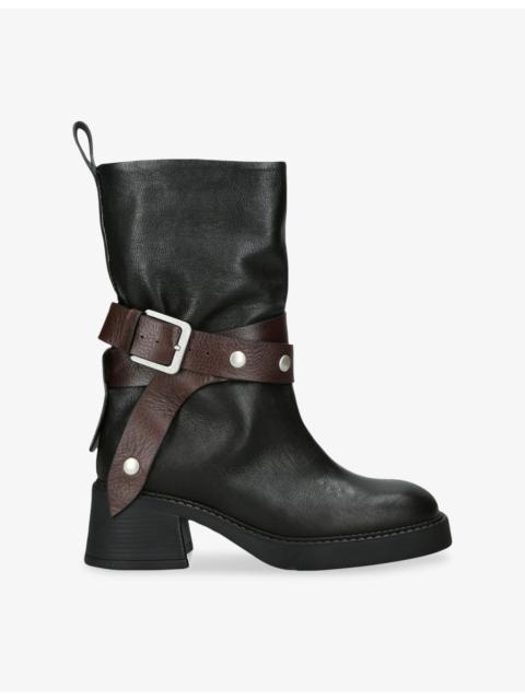MIISTA Janina Leather Heeled Ankle Boots
