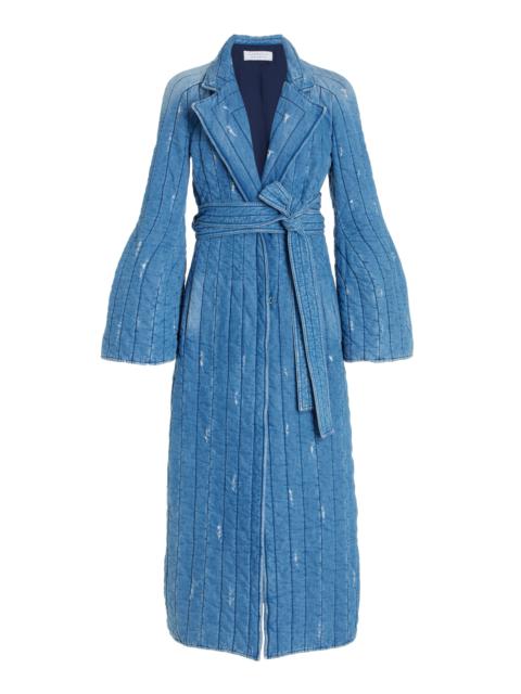 GABRIELA HEARST Dalloway Coat in Light Blue Denim Recycled Cotton Linen