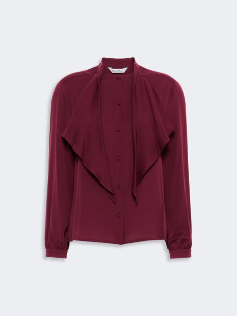 Max Mara LECCIO Ruffled silk charmeuse shirt - WINE-COLOURED