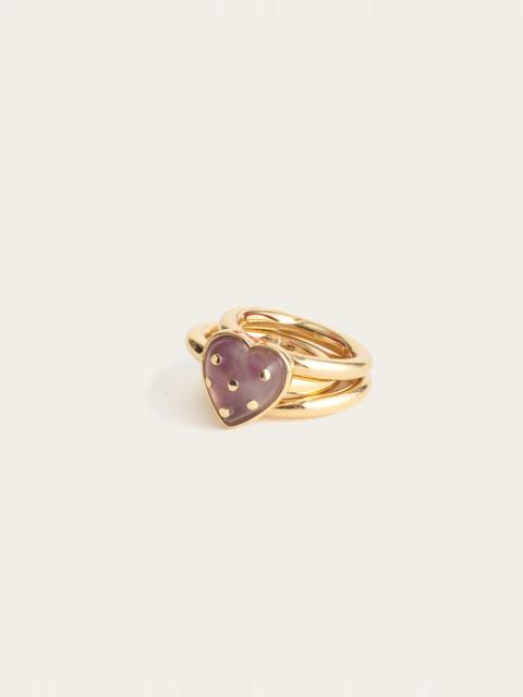 Madewell Polka-Dot Heart Stacking Ring