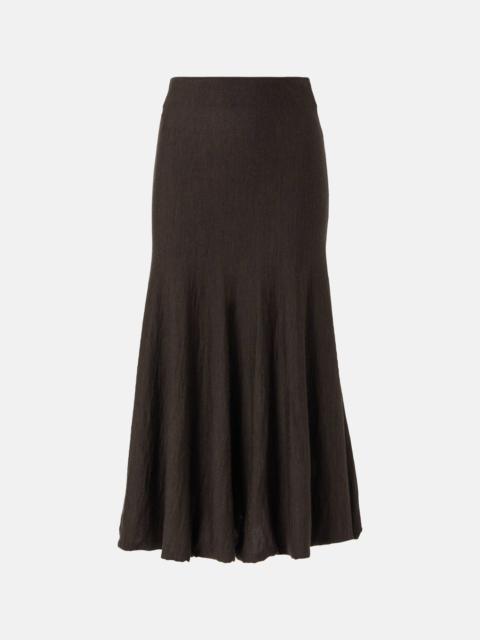 KHAITE Mayu wool midi skirt