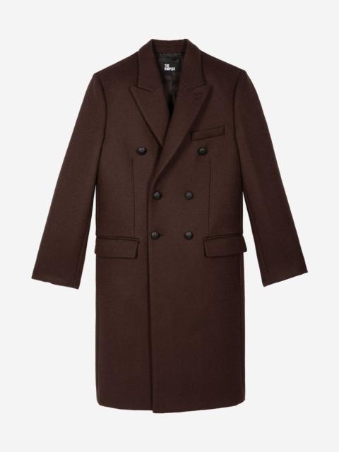 The Kooples LONG BROWN WOOL COAT