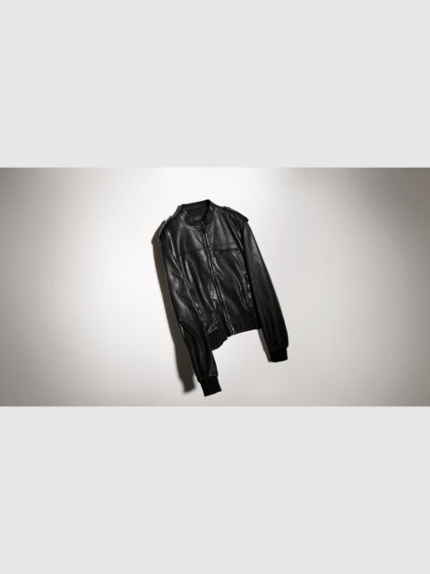 GUCCI Grainy nappa leather bomber jacket