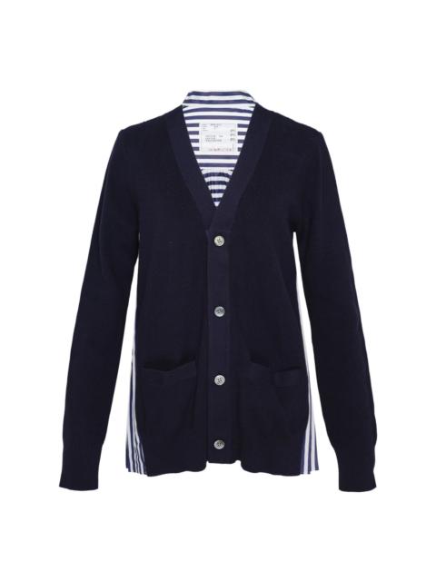 sacai Cotton Knit x Cotton Poplin Cardigan