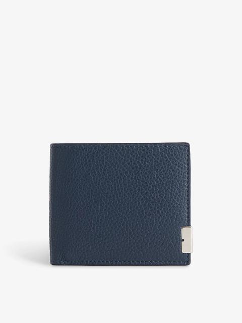 B Cut leather bifold wallet
