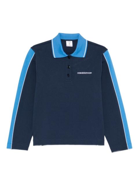 long-sleeve stripe polo shirt