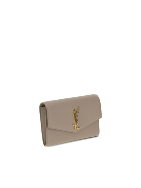 SAINT LAURENT Uptown envelope leather clutch bag