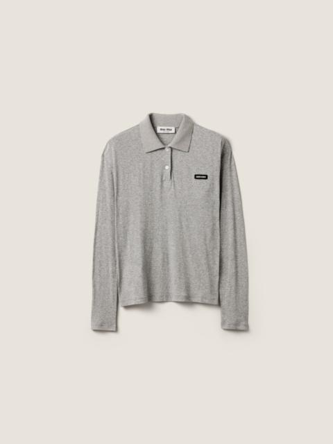 Miu Miu Ribbed jersey polo shirt