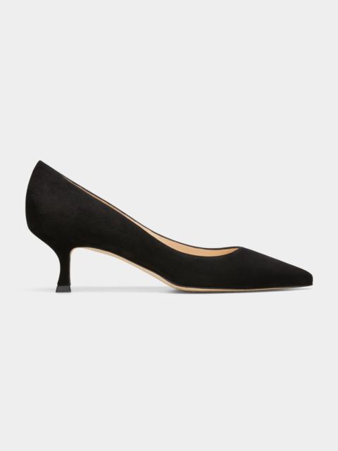 Manolo Blahnik Srila Suede Low-Heel Pump