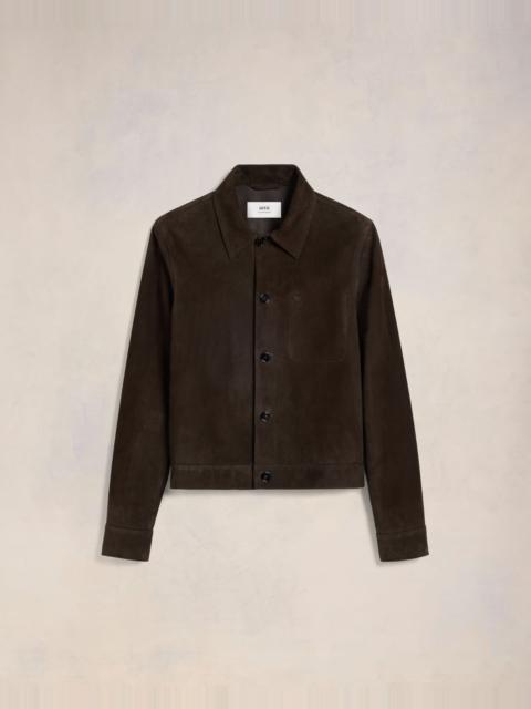 AMI Paris LEATHER BUTTONED OVERSHIRT