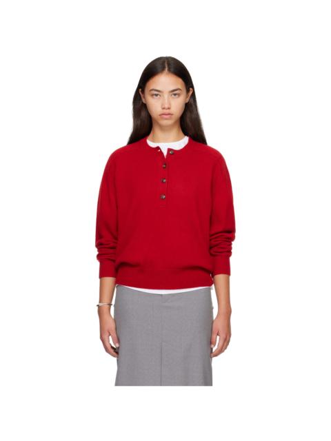 Loulou de Saison Red MALO Oversized Henley Sweater