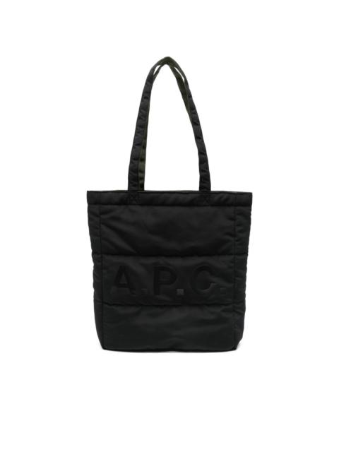 A.P.C. quilted logo tote bag