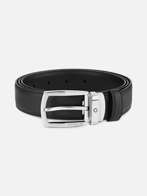 Montblanc Black 30 mm leather belt