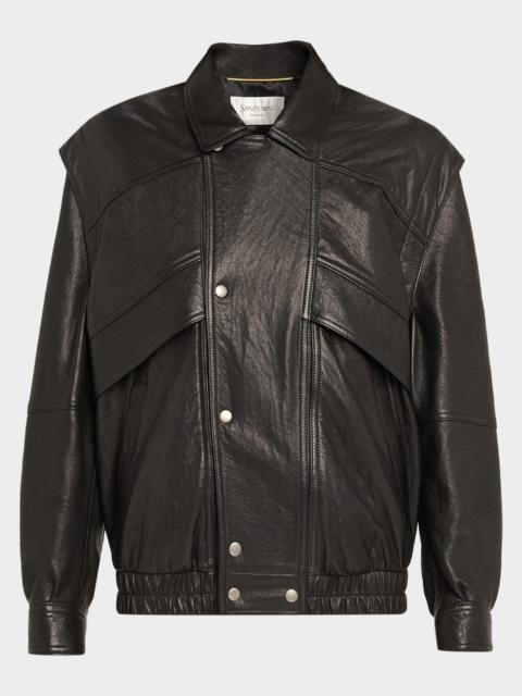 SAINT LAURENT Leather Bomber Jacket