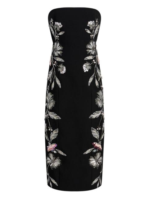 Cinq à Sept Niles floral-strapless midi dress