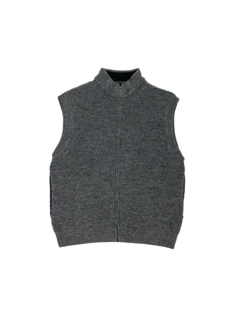 MARGARET HOWELL MHL Zip Gilet Dry Merino Grey Melange