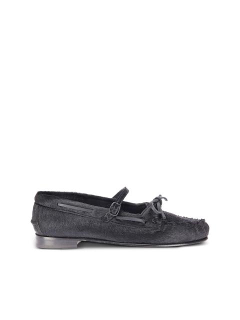 HEREU Lorea calf-hair flat pumps