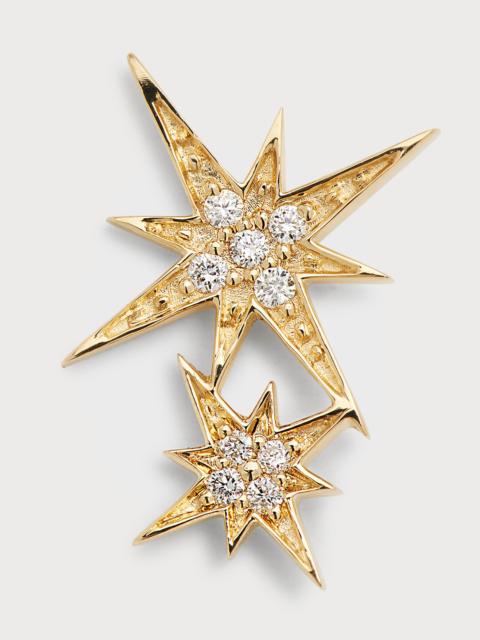 SYDNEY EVAN 14k Pave Diamond Double Starburst Stud Earring