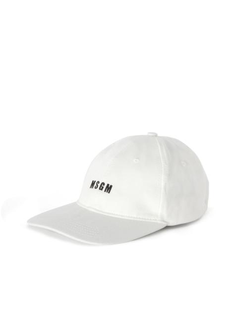 MSGM Gabardine cotton baseball cap with embroidered label