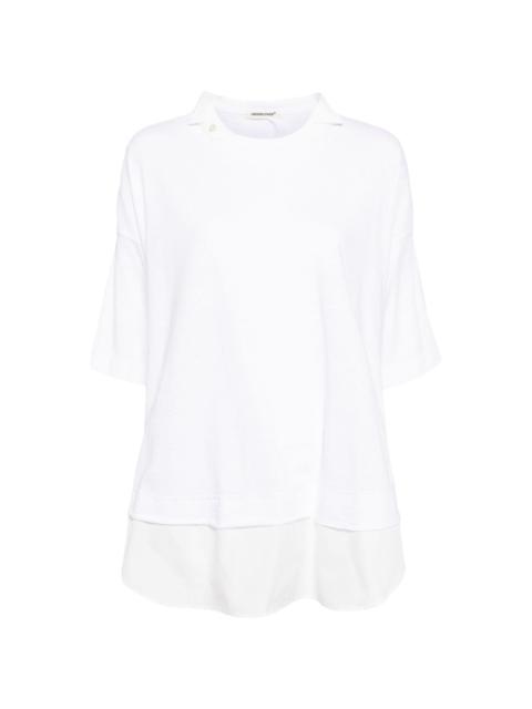 deconstructed layered cotton T-shirt