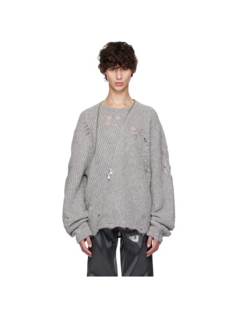 HELIOT EMIL™ Gray Distressed Sweater
