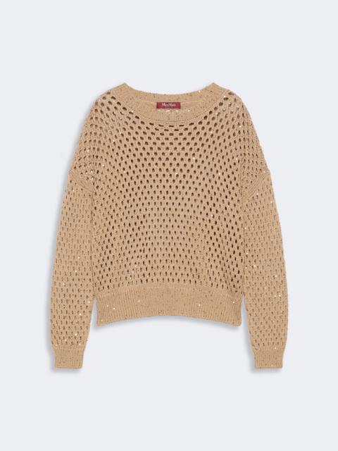 Max Mara GEYSER Sequinned cotton boxy sweater - CAMEL