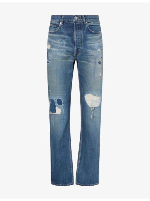 JW Anderson Distressed Straight-Leg Denim Jeans