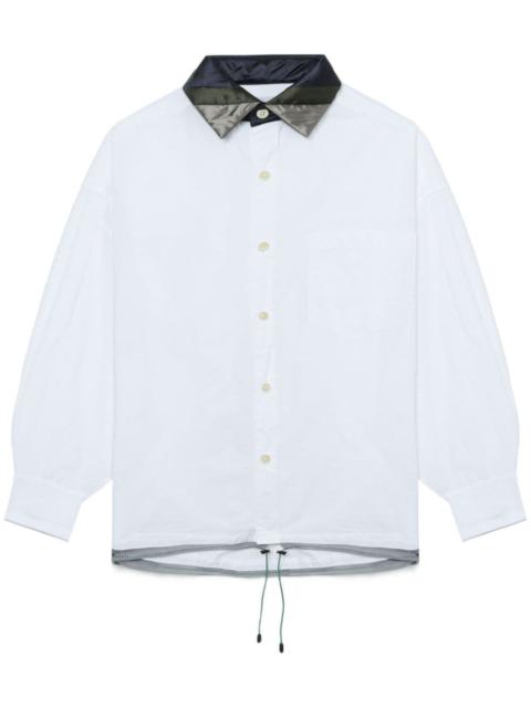 Kolor striped-collar cotton shirt