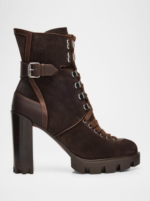 Christian Louboutin 100mm New Macademia Mixed Leather Ankle Boots