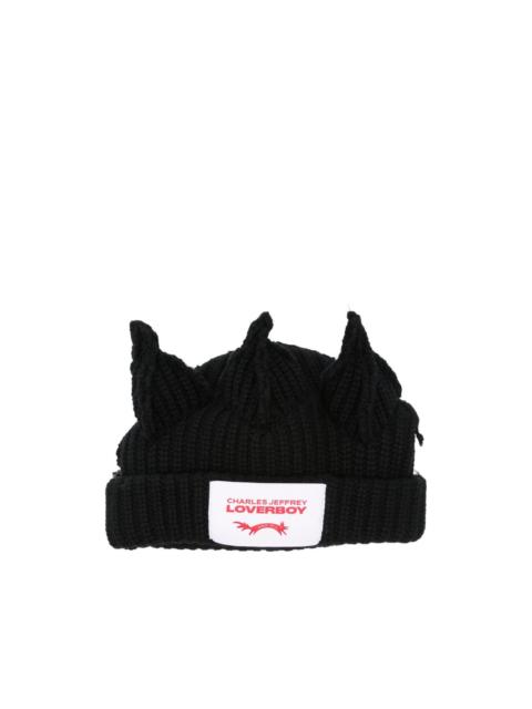 CHARLES JEFFREY LOVERBOY crown-detail beanie hat