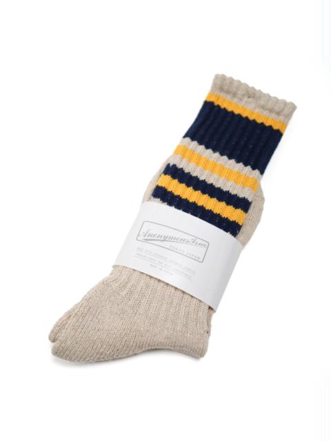 ANONYMOUSISM Hemp Random Line Pile Crew Sock Navy