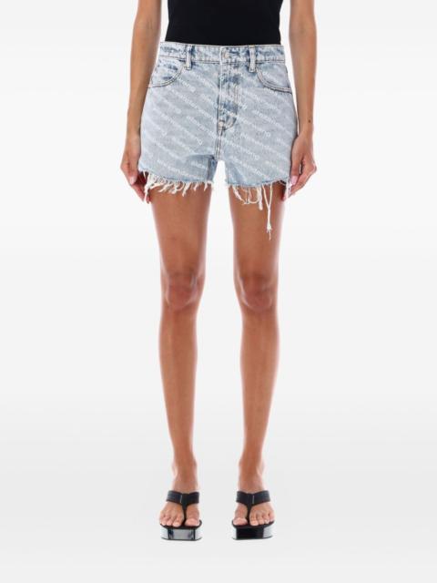 Alexander Wang logo-print frayed shorts