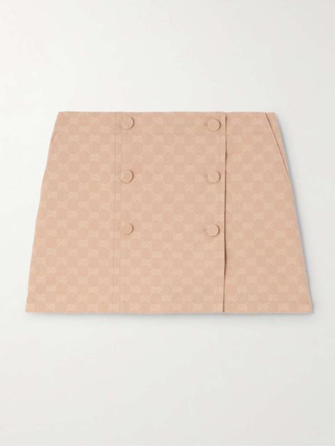 Cotton-blend jacquard mini skirt