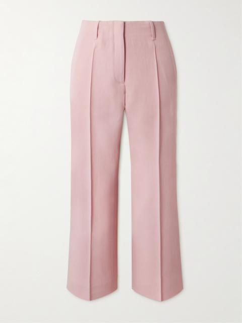 Dries Van Noten Cropped Pleated Wool-blend Twill Straight-leg Pants