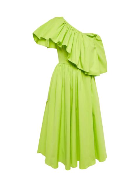 Ruffled cotton poplin midi dress