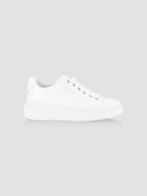 JIMMY CHOO Women's Diamond Light Leather Low-Top Sneakers - White