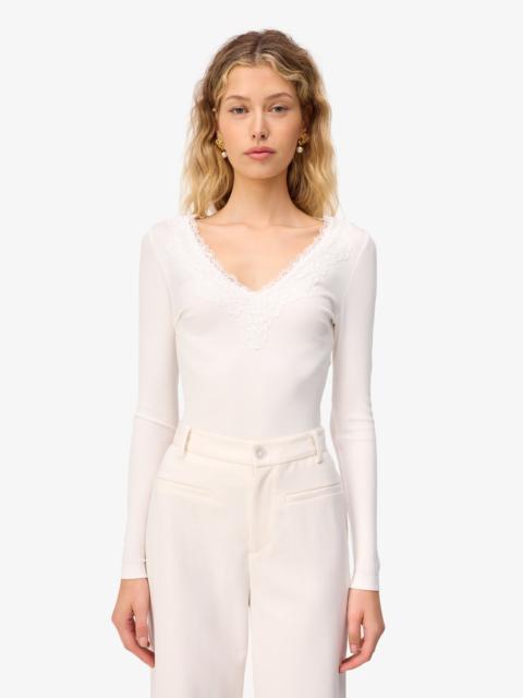 CAMI NYC ROONEY RIB KNIT TOP WHITE