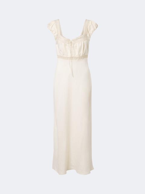 RIXO Maeva lace-trimmed linen-blend maxi dress