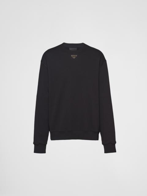 Prada Oversized cotton sweatshirt with triangle logo