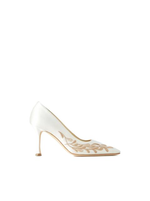Manolo Blahnik Rabata embroidered pointed-toe pumps
