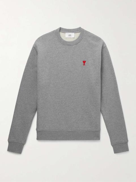 AMI Paris Logo-Embroidered Cotton-Jersey Sweatshirt