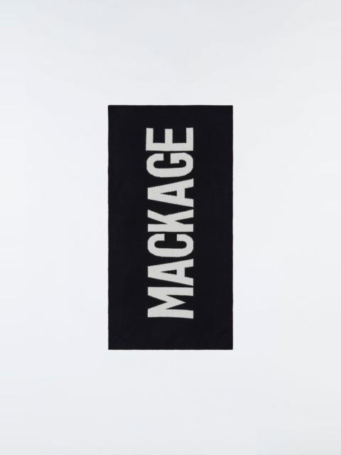 MACKAGE JUNO 2-in-1 merino blend logo scarf